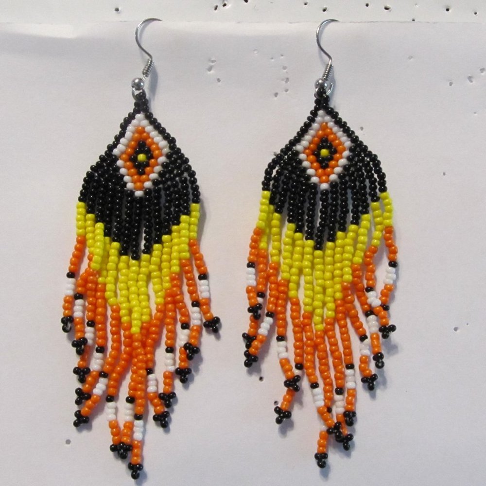5-pairs Older (vintage) Paparazzi Beaded Earrings-multicolored